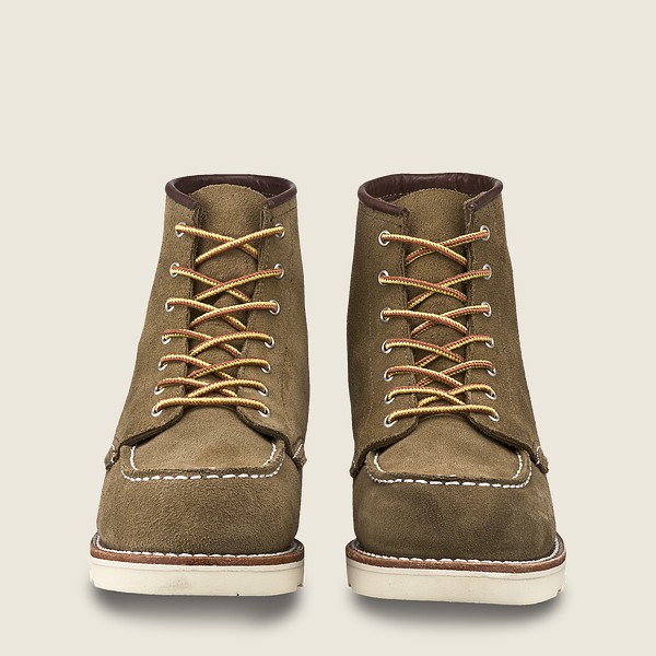 Red Wing Womens 6-inch Classic Moc – Short Mohave Leather - Heritage Boots Olive - 8107QUBOC